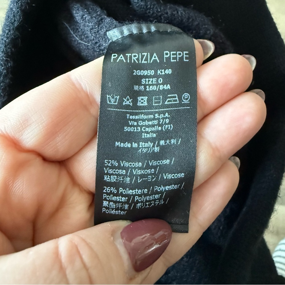2/$250 Patrizia Pepe black cable knit cropped sweater - XS (0) NWOT - Picture 7 of 7